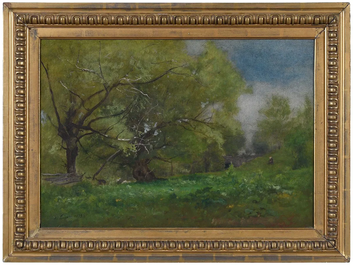 Durham Connecticut by George Inness, 1879, oil on canvas, sold Mar 2023