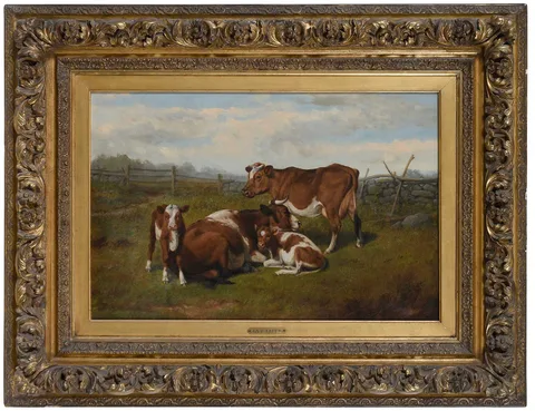 Cows by Arthur Fitzwilliam Tait, 1892, oil on canvas, sold Mar 2023