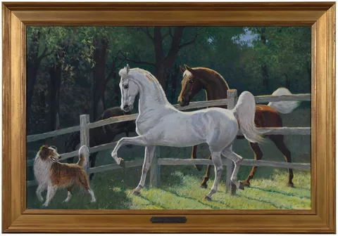 George Ford Morris, Pasture Flirtation, oil on paper