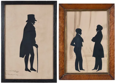 Auguste Edouart, Edward Auriol Drummond, ink cutout on cream paper