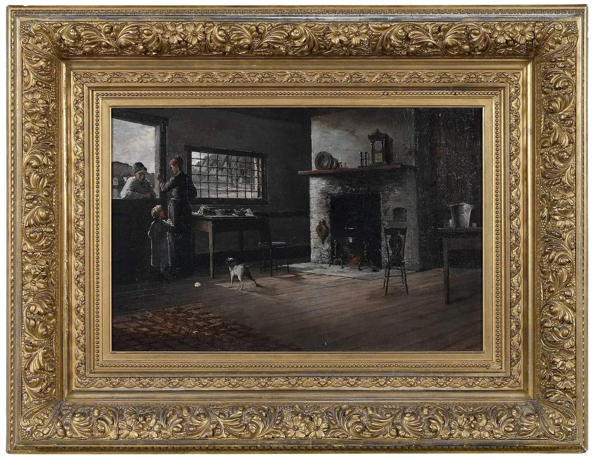 Paul E. Harney, Visitor at the Door, 1886, oil on canvas