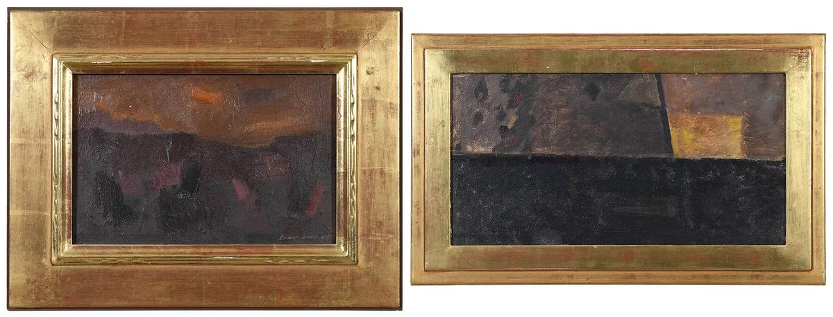 Two Paintings by Lamar Dodd, oil on board, sold Feb 2023