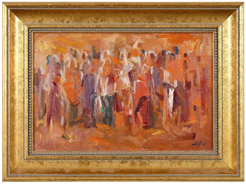 To the Temple, Jaipur by Lamar Dodd, 1961, oil on board, sold Feb 2023