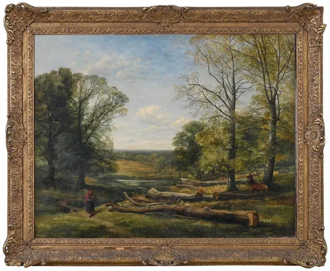 Thomas Creswick, In the Forest, a stag, 1849, oil on canvas