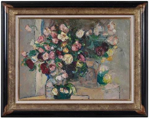 Vladimir de Terlikowski, Still Life with Vase of Roses, 1943, oil on canvas