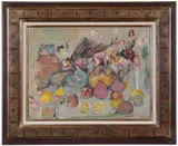 Vladimir de Terlikowski, Still Life with Flowers, Fruit, and Candle