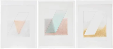 Herb Jackson, Triptych: Closed, Waiting, Open, each signed lower right "Herb Jackson, color lithograph on Arches paper