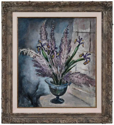 Anne Goldthwaite, Bouquet with Irises, oil on canvas
