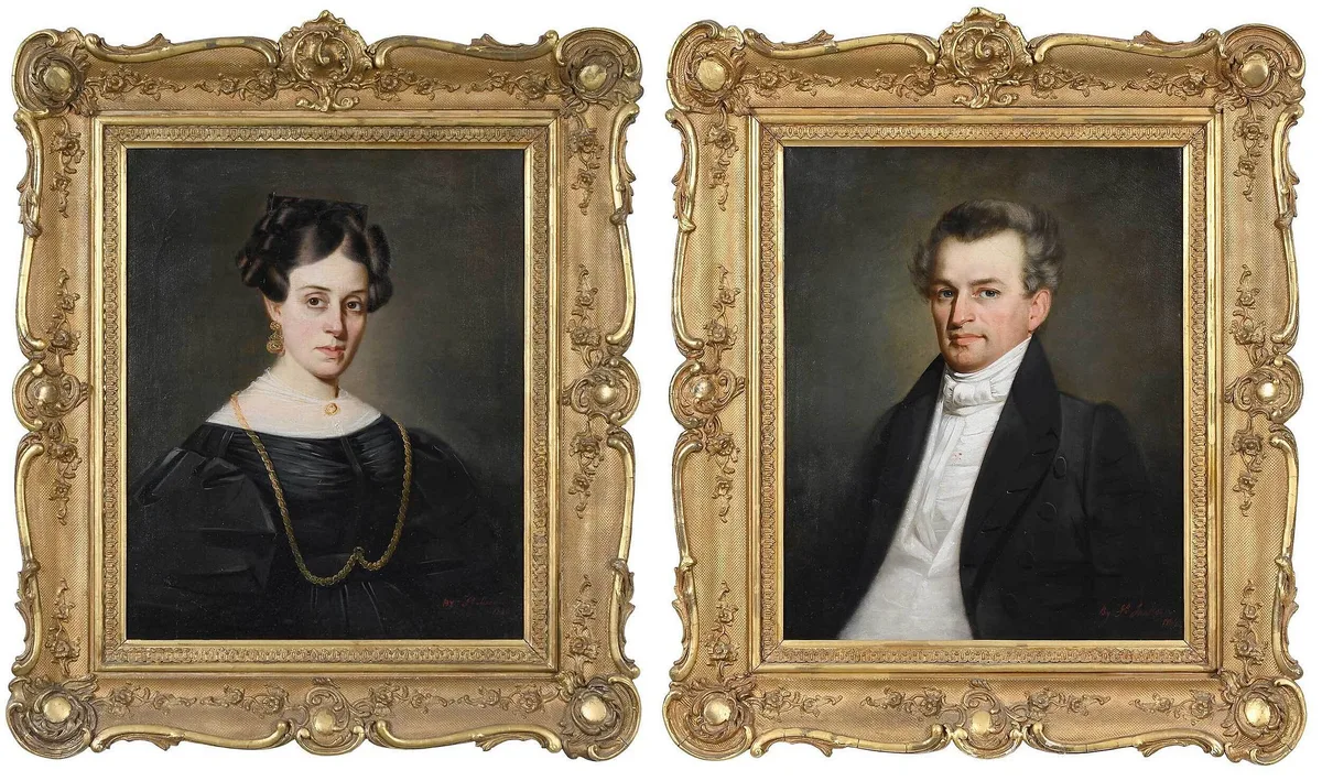 Joseph Jackson, Pair of Charleston Portraits: Mrs. J.W. Phillips, Mr. J.W. Phillips, 1834, oil on canvas