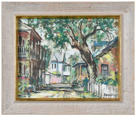 Cuna Street, St. Augustine by Emmett Fritz, oil on board, sold Nov 2022
