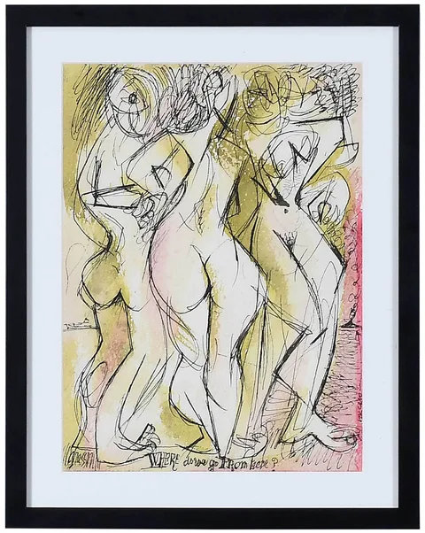Paul Ninas, Where do we go from here, watercolor on paper