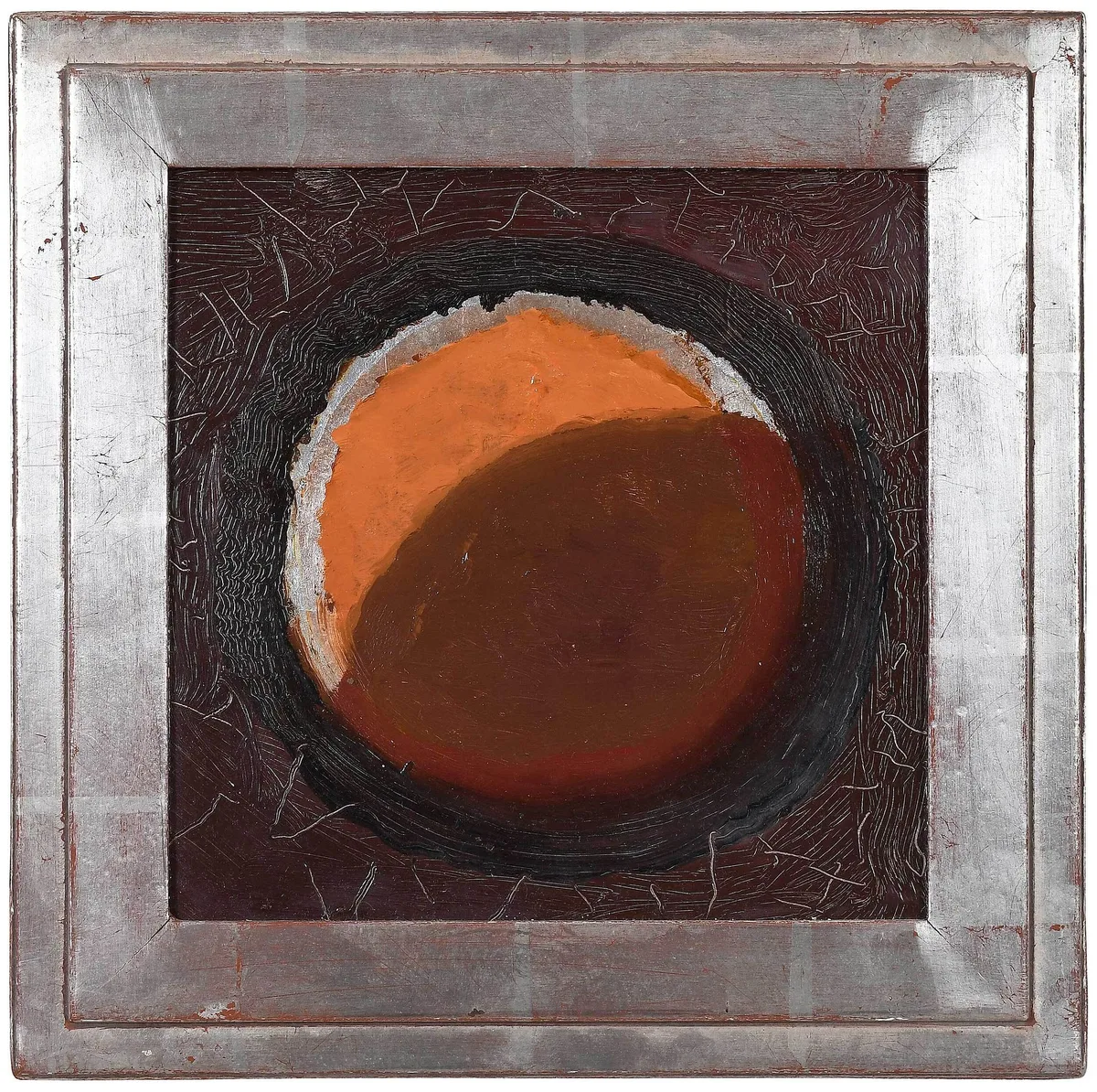 Lamar Dodd, Lunar Eclipse, oil and silver leaf on board