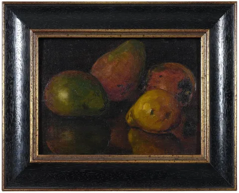 William Woodward, Still Life of Four Pears, oil on canvas laid on panel