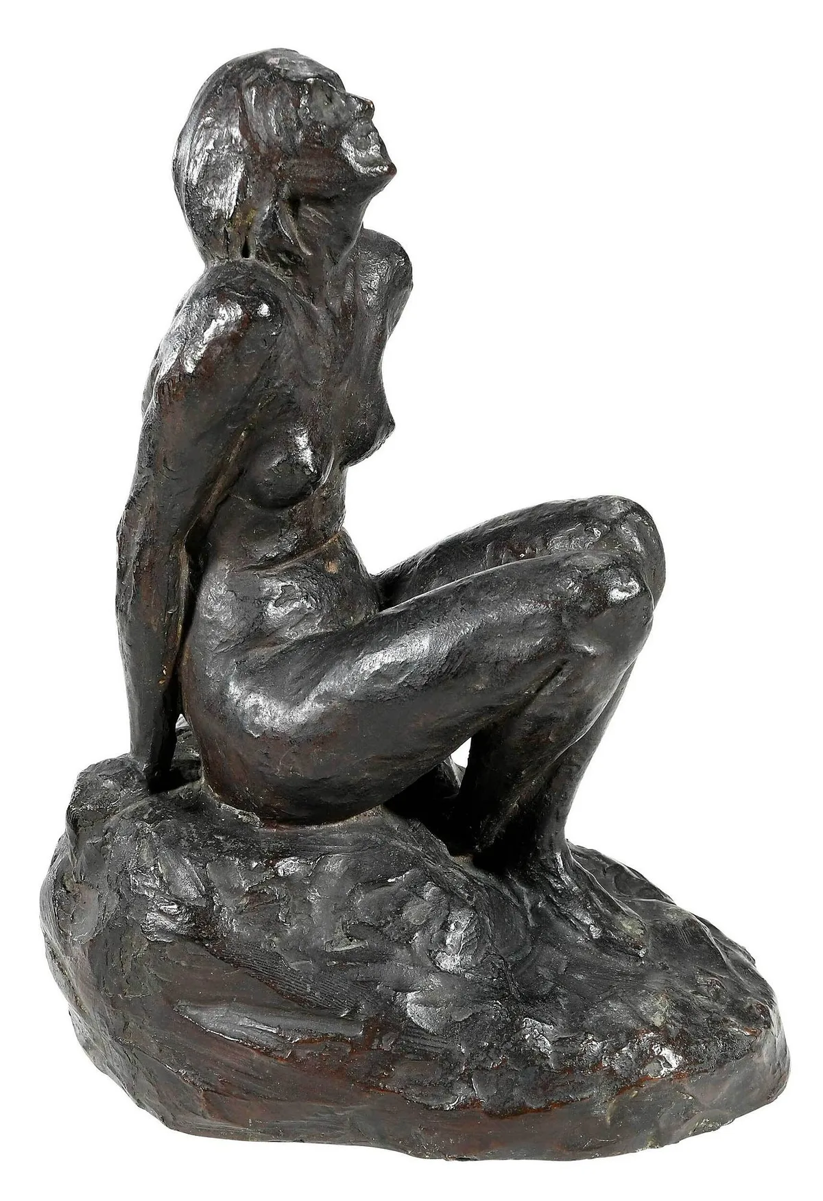 Jo (Joseph) Davidson, Regard, seated nude, 1909, patinated bronze