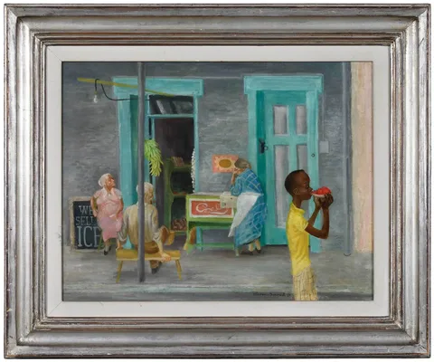 Aaron Bohrod, Italian Ice, New Orleans, 1937, oil on Masonite