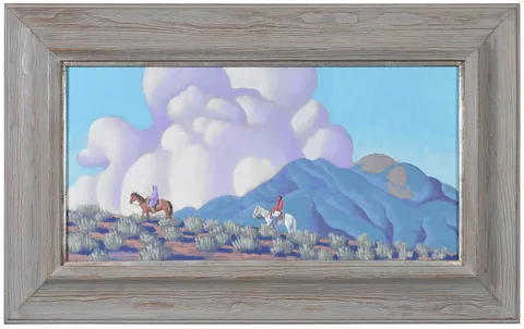 Carlos Hall, Two Riders Near Taos, oil on canvas