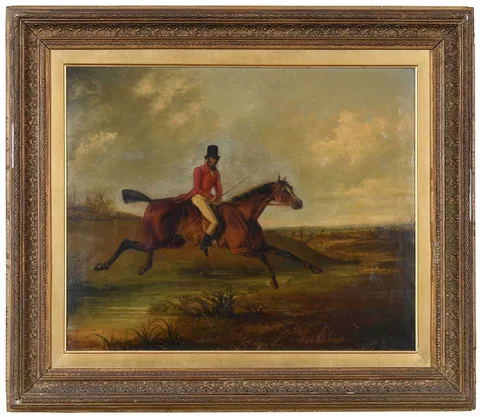 George Henry Laporte, Going to Cover, Portrait of John Hamilton Par at Liverpool, oil on canvas