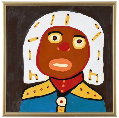 Richard Burnside, African King, paint on masonite