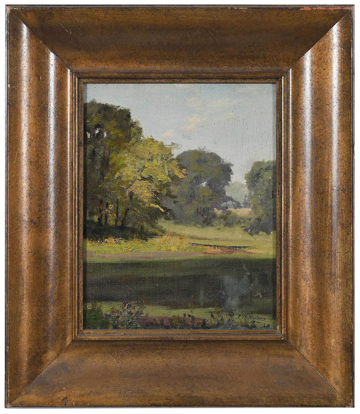 Jessie Nelson Watson, Lake Wood, 1910, oil on canvas board