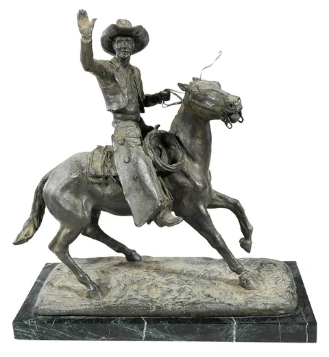 Hughlette Wheeler, Howdy Boys, 1926, patinated bronze