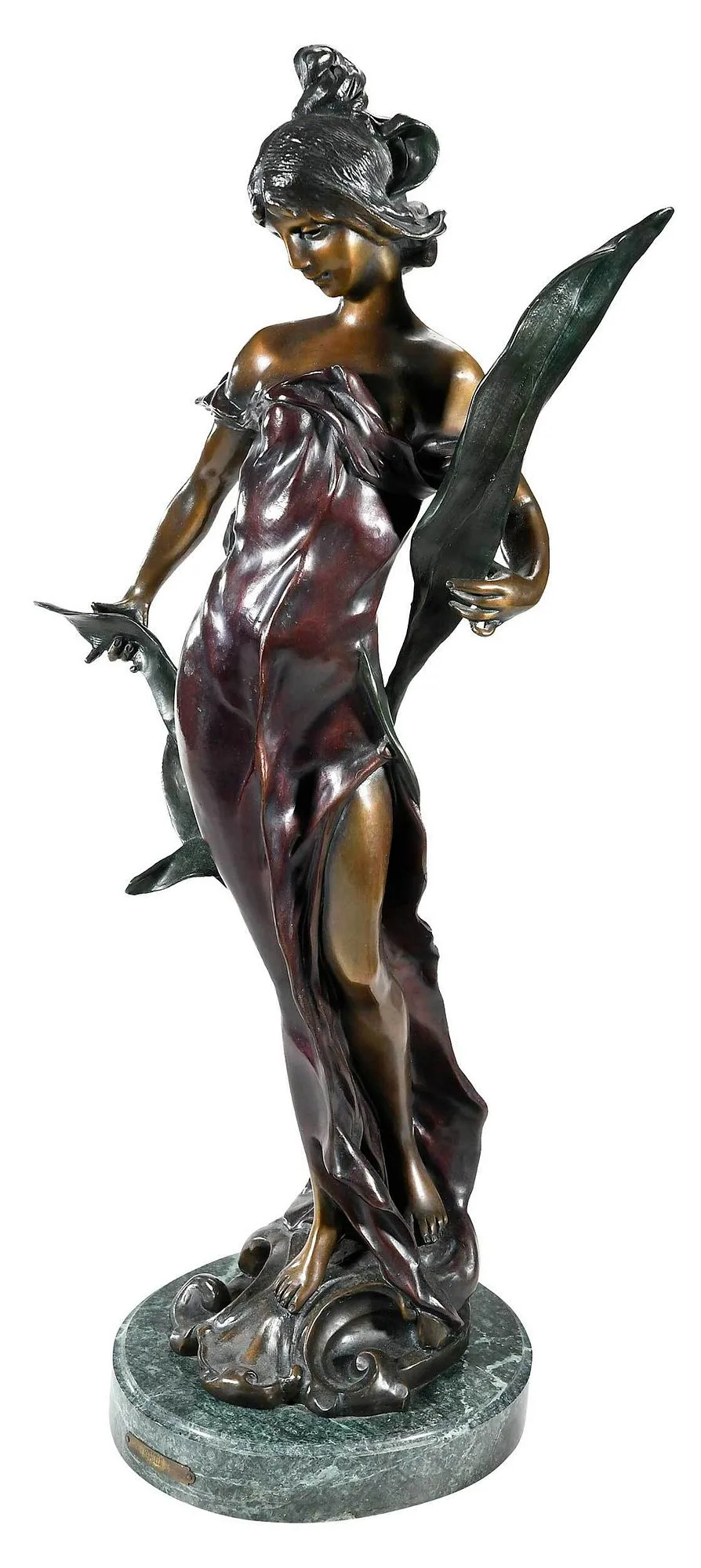 Diana, 20th century casting by Pierre Roche, patinated bronze on marble base, sold Nov 2022