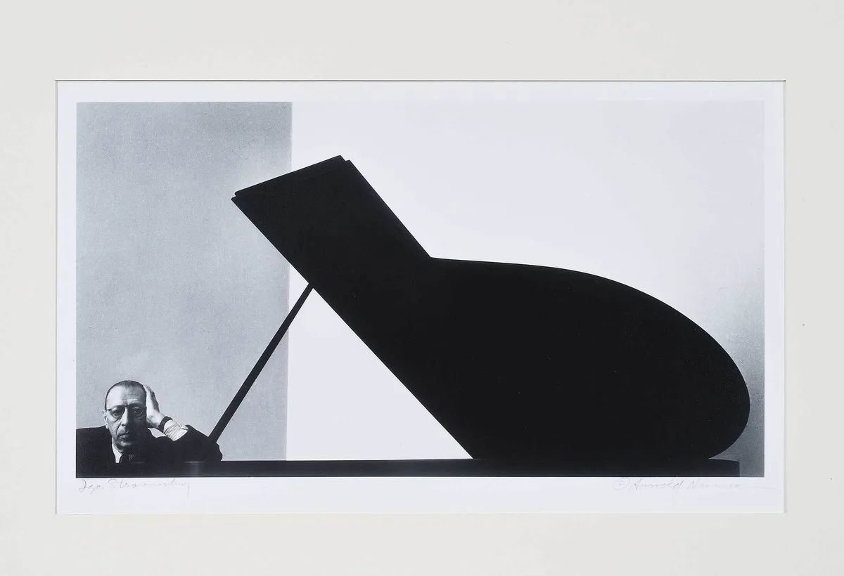 Igor Stravinsky by Arnold Newman, 1946, gelatin silver print, sold Oct 2022