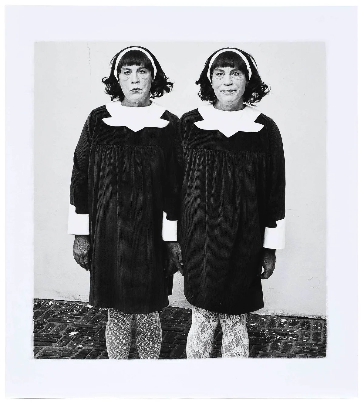 Identical Twins by Sandro Miller, archival pigment print on paper after Diane Arbus, sold Oct 2022