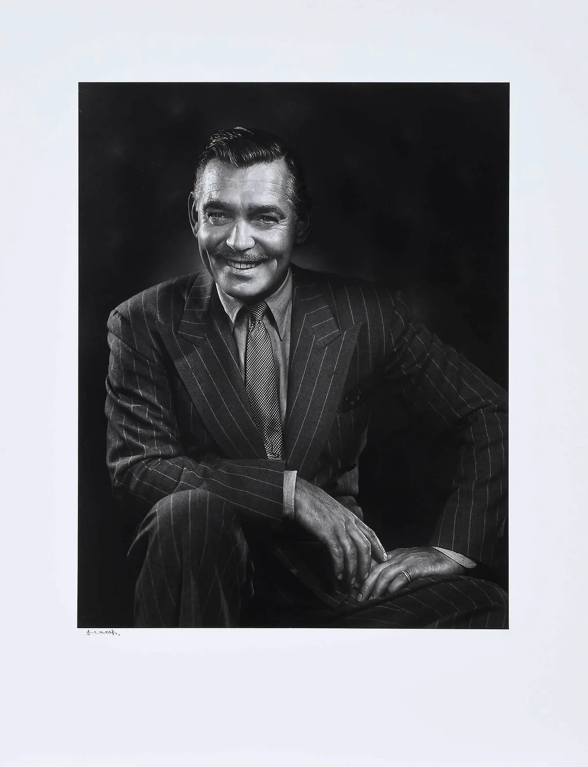 Clark Gable by Yousuf Karsh, gelatin silver print on paper, sold Oct 2022
