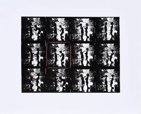 Keith Carter, Fireflies, contact sheet, 1992, gelatin silver print