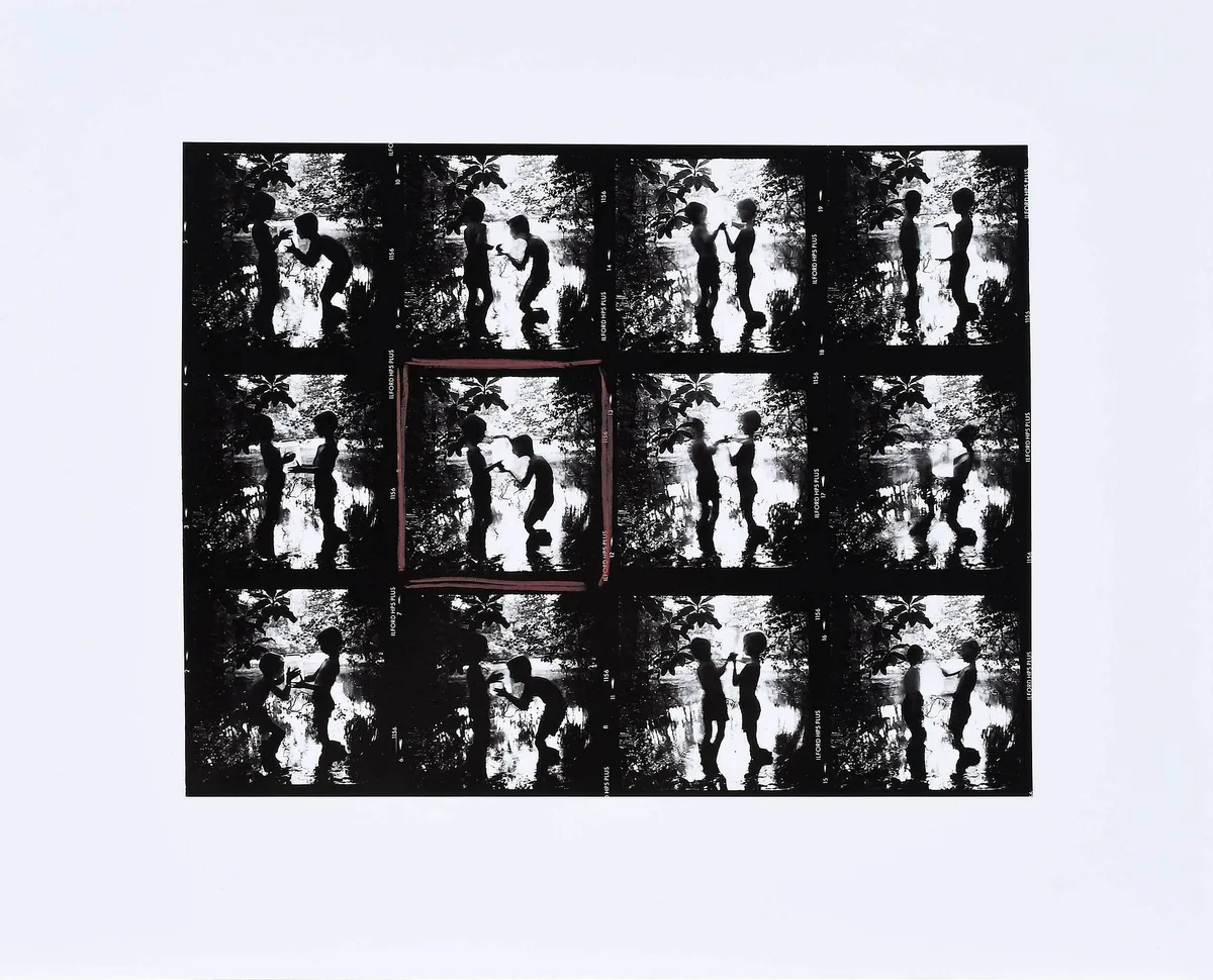 Fireflies, contact sheet by Keith Carter, 1992, gelatin silver print, sold Oct 2022
