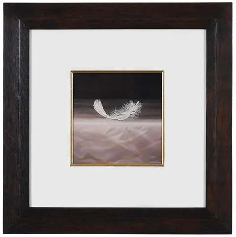 Kate Breakey, Feather, gelatin silver print with oil paint and colored pencil