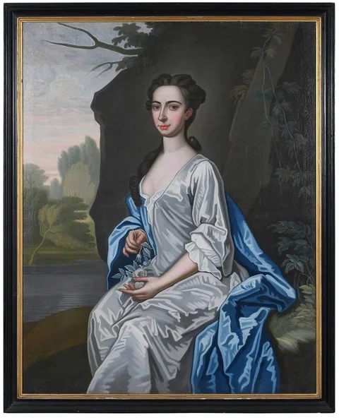 John Watson, Portrait of Mrs. Stephan Van Rensselaer, Albany, New York, (nee Elizabeth Groesbeck, circa 1730s, oil on canvas