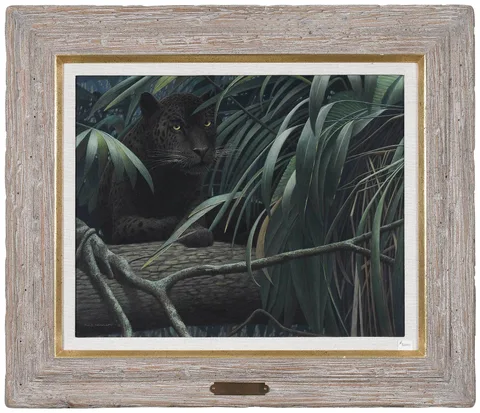 Rock Newcomb, Fire Eyes, acrylic on Masonite