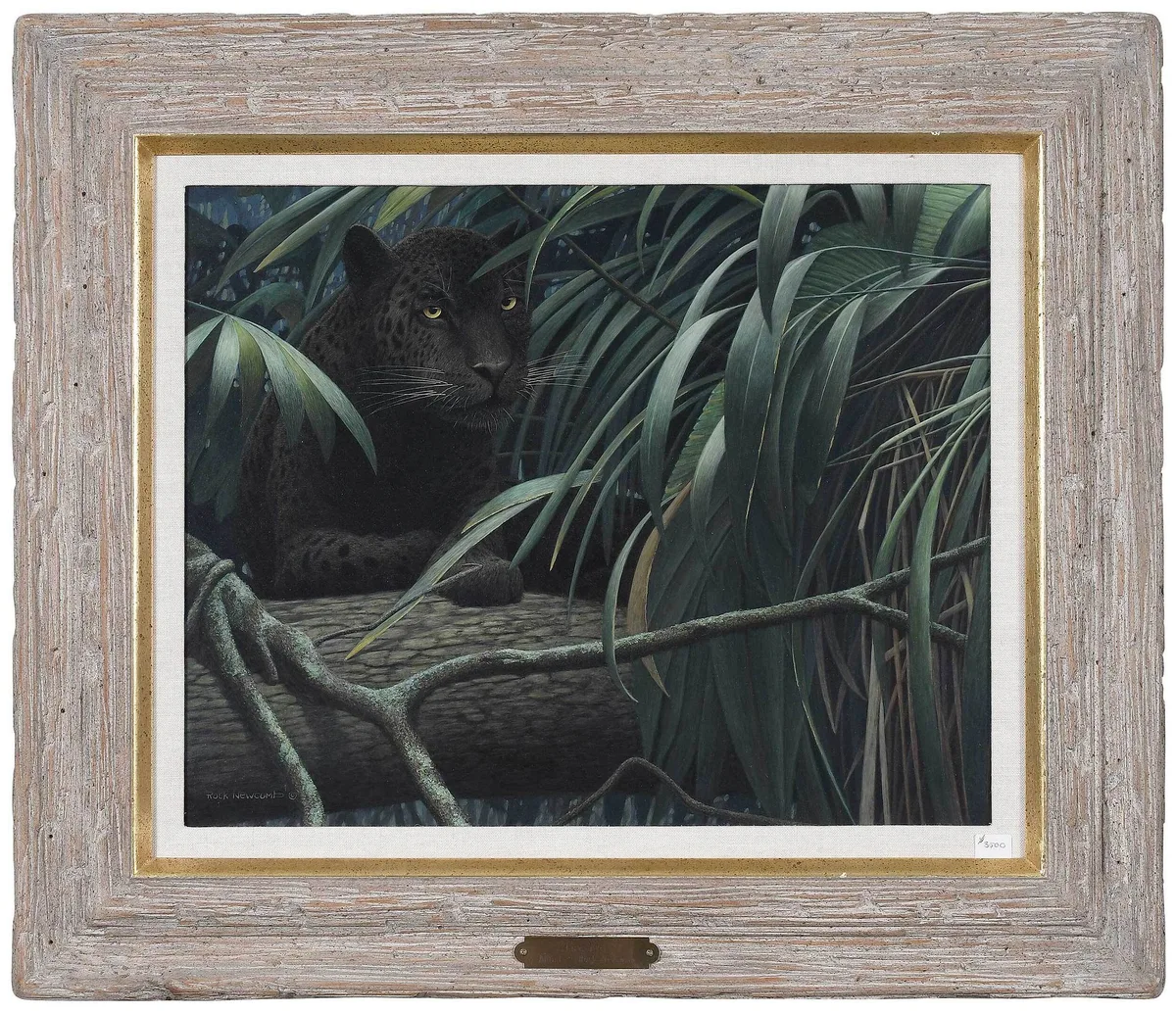 Fire Eyes by Rock Newcomb, acrylic on Masonite, sold Sep 2022