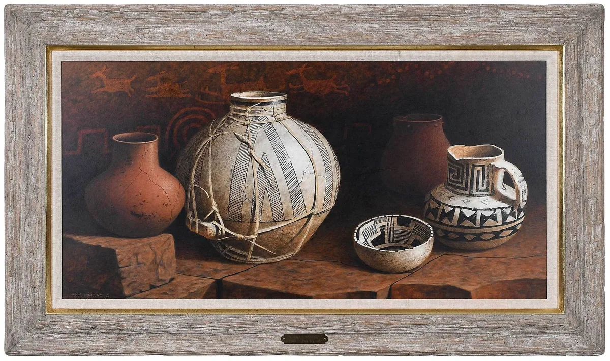 Ancient Harmony by Rock Newcomb, acrylic on Masonite, sold Sep 2022