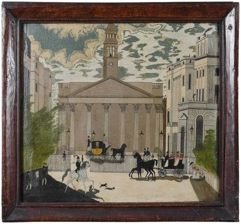 Thomas Hosmer Shepherd, York Gate, London, likely after the engraving Looking through York Gate to St Marylebone Parish Church, 1828, oil on canvas