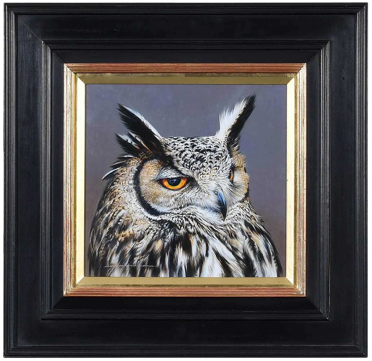 David Ord Kerr, Indian Eagle Owl, oil on panel