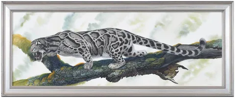 Clouded Leopard Neofelis nebulosa by Peter Schouten, 2001, watercolor and gouache on Arches paper, offered Sep 2022