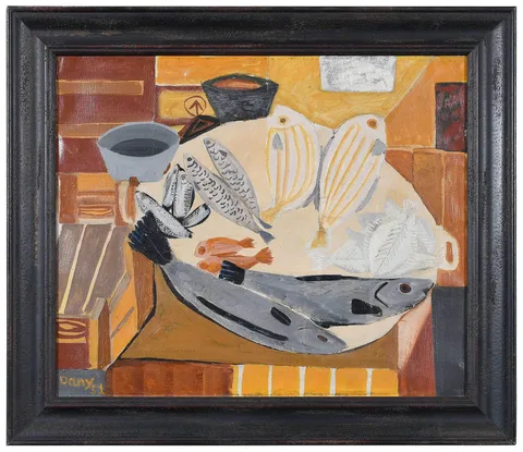 Dany Lartigue, Fish Market, 1951, oil on canvas