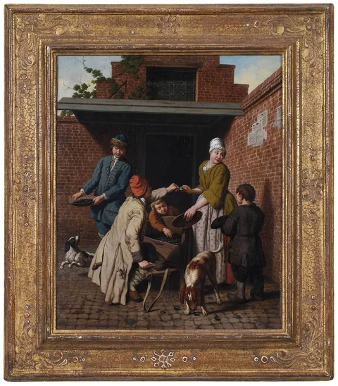 Jan Josef Horemans the Elder, The Mussel Sellers, oil on canvas