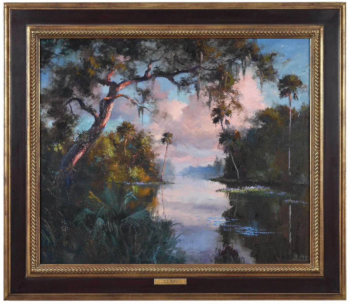 North Fork of the St. Lucie by Albert Ernest Backus, oil on canvas, sold Sep 2022