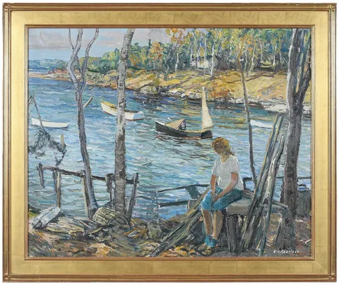 Edward Willis Redfield, Lobsterman's Cove, Linikin Bay, Maine, 1948, oil on canvas