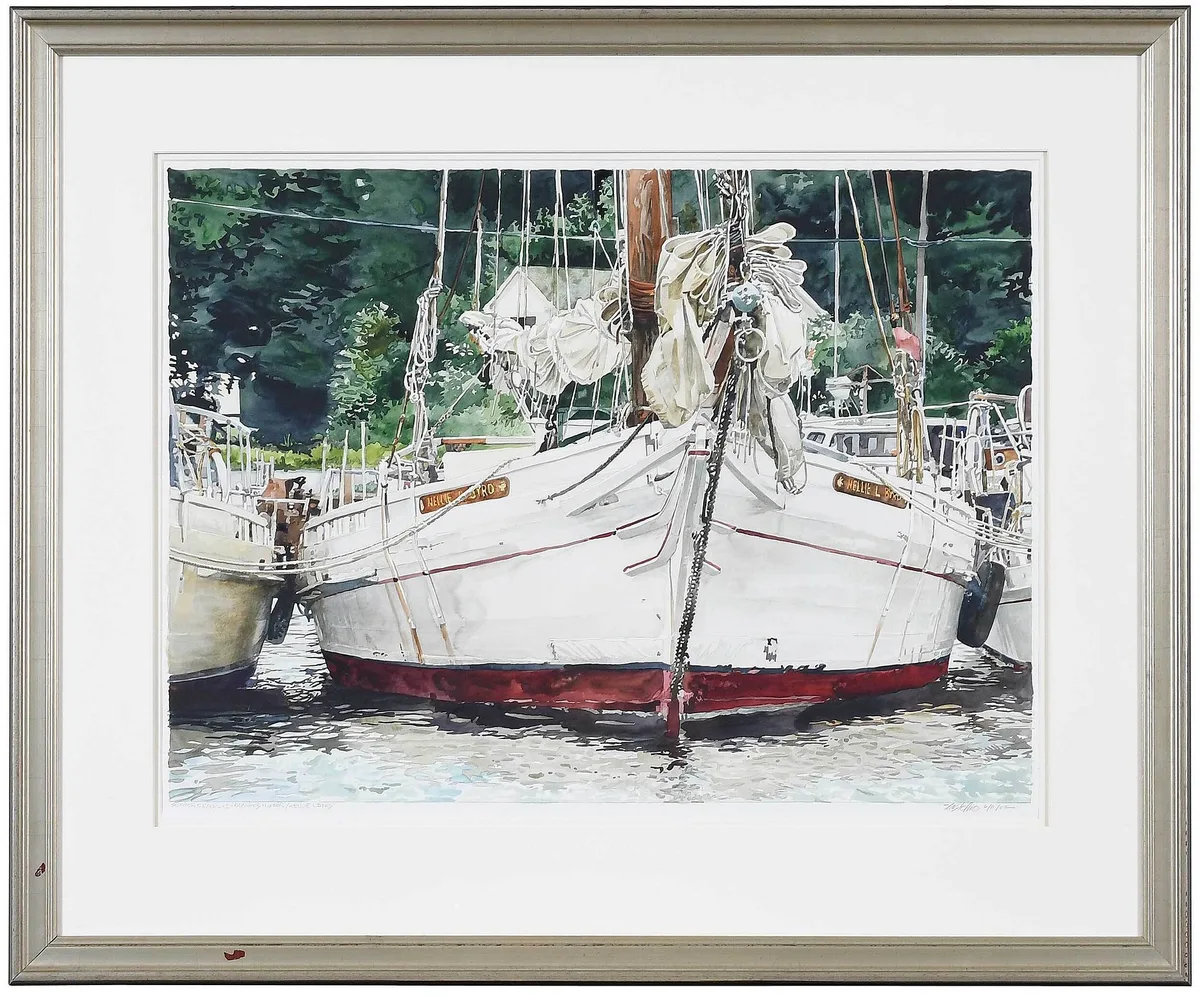 Marc Castelli, Summer Easterlies, Dogwood Harbor-the Nellie Byrd, watercolor on paper