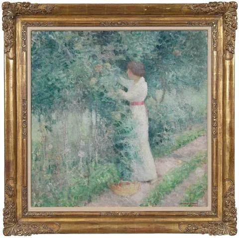 Edmund Greacen, Ethol in the Rose Garden, Giverny, oil on canvas