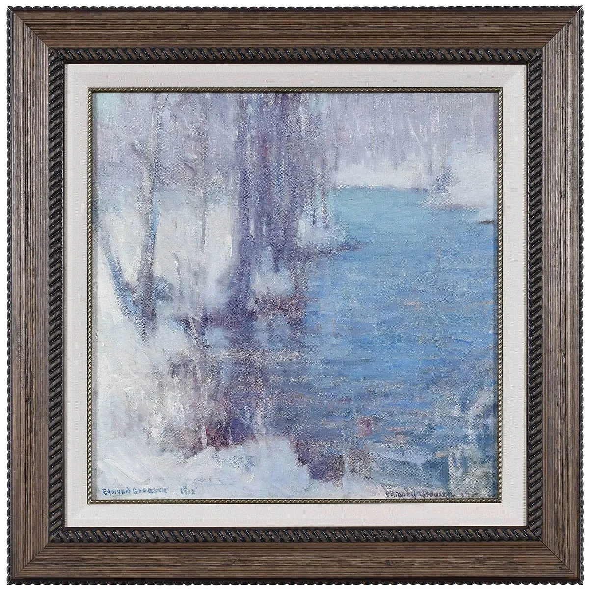 Snow Scene by Edmund Greacen, oil on canvas, sold Sep 2022