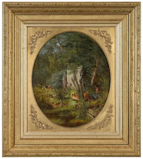 William Holbrook Beard, When Ignorance is Bliss--the Fox in the Chicken Yard, oil on canvas