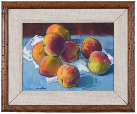 Antonio Martino, Still Life with Peaches, oil on canvas