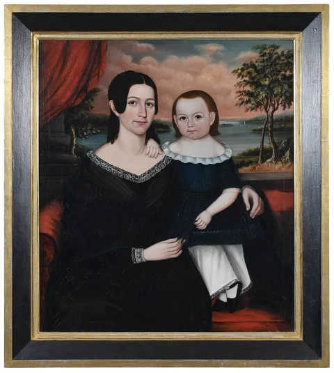 Joseph Whiting Stock, Portrait of a Mother and Child, painted circa 1840, oil on canvas