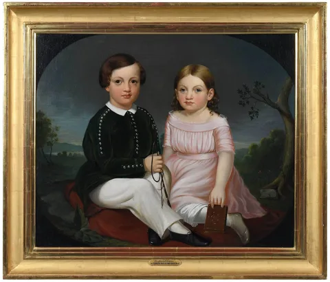 Joseph Whiting Stock, Double Portrait of The Marshall Children, oil on canvas