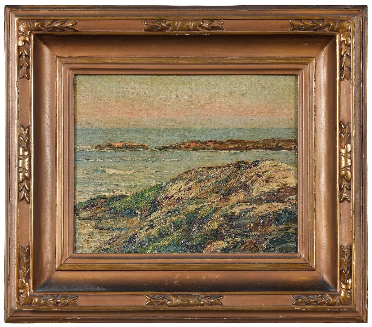 Low Tide by William Otis Swett, oil on canvas board, sold Sep 2022
